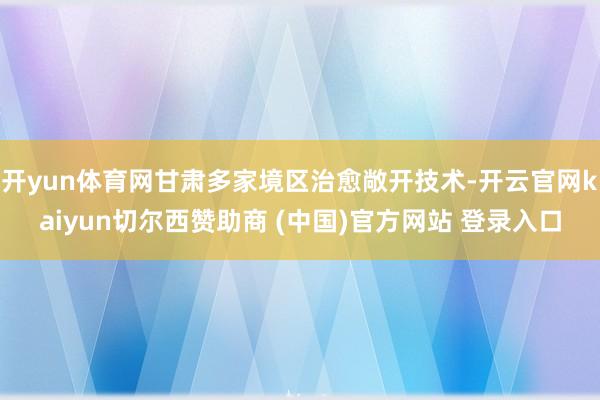 开yun体育网甘肃多家境区治愈敞开技术-开云官网kaiyun切尔西赞助商 (中国)官方网站 登录入口
