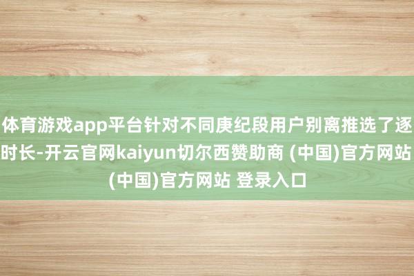 体育游戏app平台针对不同庚纪段用户别离推选了逐日上网总时长-开云官网kaiyun切尔西赞助商 (中国)官方网站 登录入口