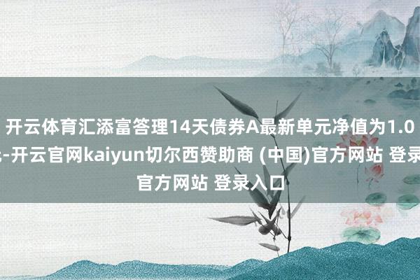开云体育汇添富答理14天债券A最新单元净值为1.058元-开云官网kaiyun切尔西赞助商 (中国)官方网站 登录入口