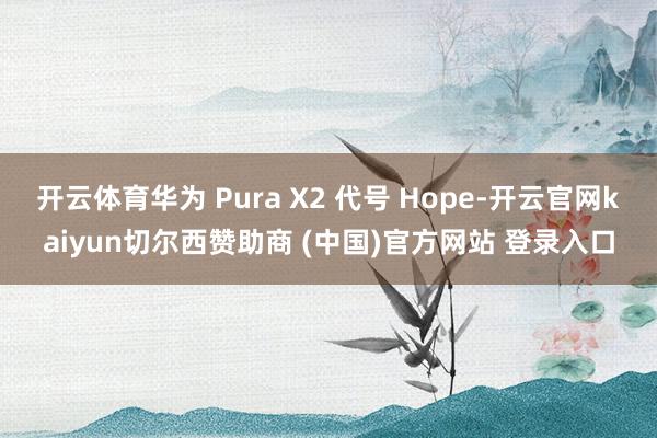 开云体育华为 Pura X2 代号 Hope-开云官网kaiyun切尔西赞助商 (中国)官方网站 登录入口