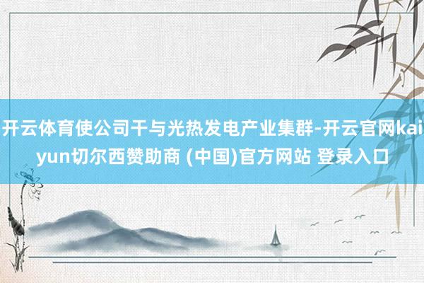 开云体育使公司干与光热发电产业集群-开云官网kaiyun切尔西赞助商 (中国)官方网站 登录入口
