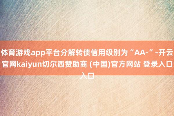 体育游戏app平台分解转债信用级别为“AA-”-开云官网kaiyun切尔西赞助商 (中国)官方网站 登录入口