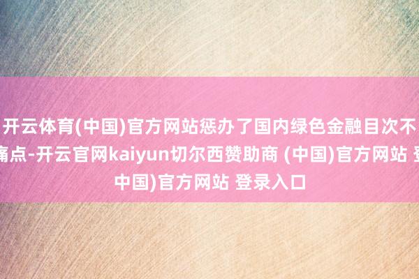开云体育(中国)官方网站惩办了国内绿色金融目次不补助的痛点-开云官网kaiyun切尔西赞助商 (中国)官方网站 登录入口