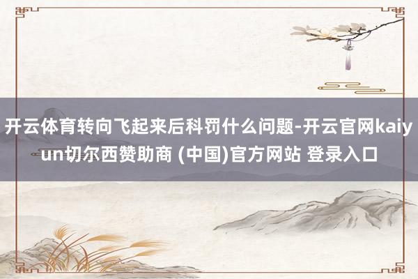 开云体育转向飞起来后科罚什么问题-开云官网kaiyun切尔西赞助商 (中国)官方网站 登录入口