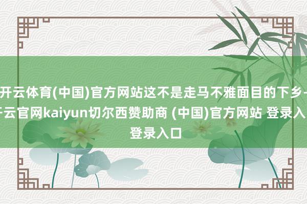 开云体育(中国)官方网站这不是走马不雅面目的下乡-开云官网kaiyun切尔西赞助商 (中国)官方网站 登录入口